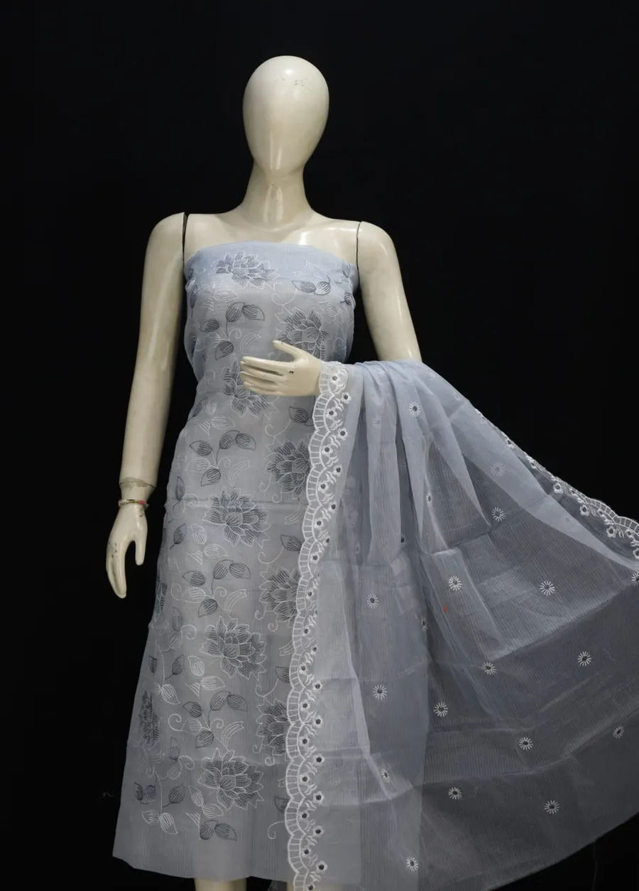 Elegant Kota Doria Soft Cotton Dress Material – Lightweight, Breathable & Handcrafted Perfection